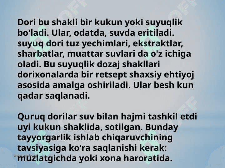 Suyuq dori shakllari va ularga retsept yozish qoidalari 3