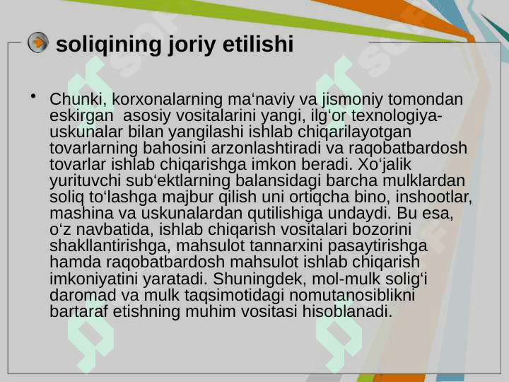 Yuridik va jismoniy shaxslardan olinadigan mol-mulk solig’i 5