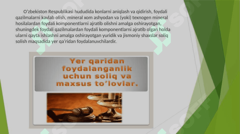 YER QA’RIDAN FOYDALANGANLIK UCHUN SOLIQ 3