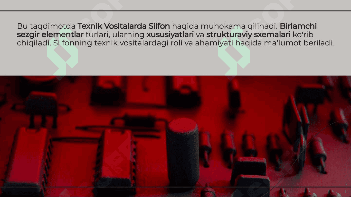 Avtomatlashtirishning texnik vositalari 2