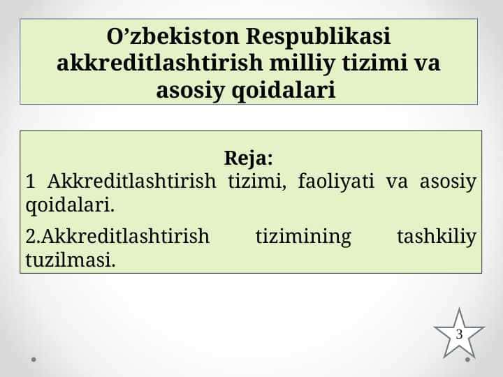 akkreditlashtirish tizimi