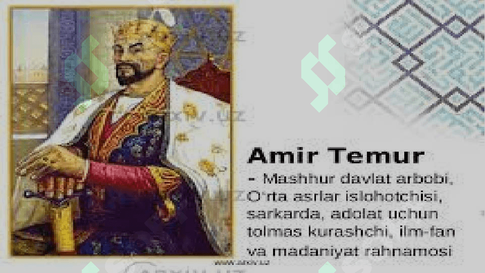 AMIR TEMUR BUYUK DAVLAT ARBOBI VA SARKARDA (2) 2
