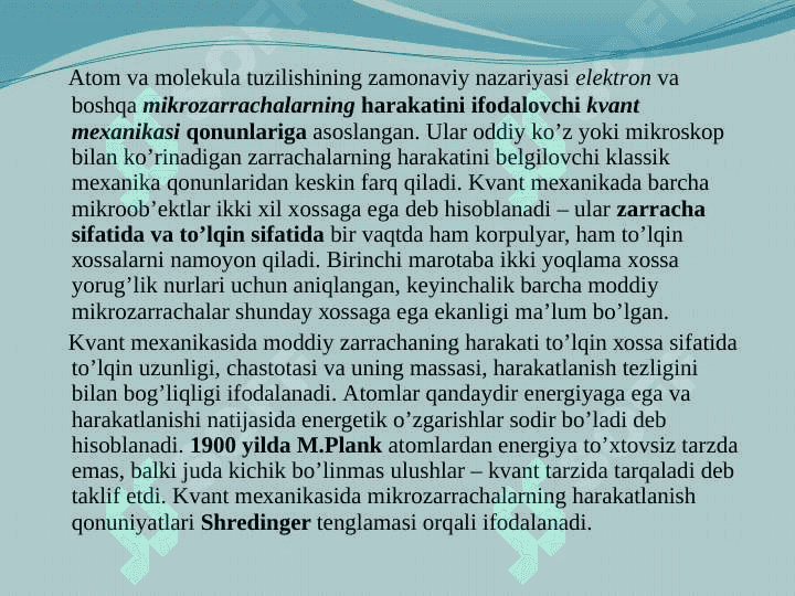 ATOM TUZULISHI. DAVRIY QONUN 3