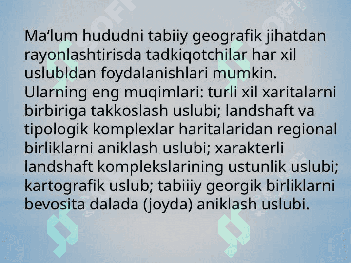 O’zbekiston hududini tabiiy geografik rayyonlashtirish 2