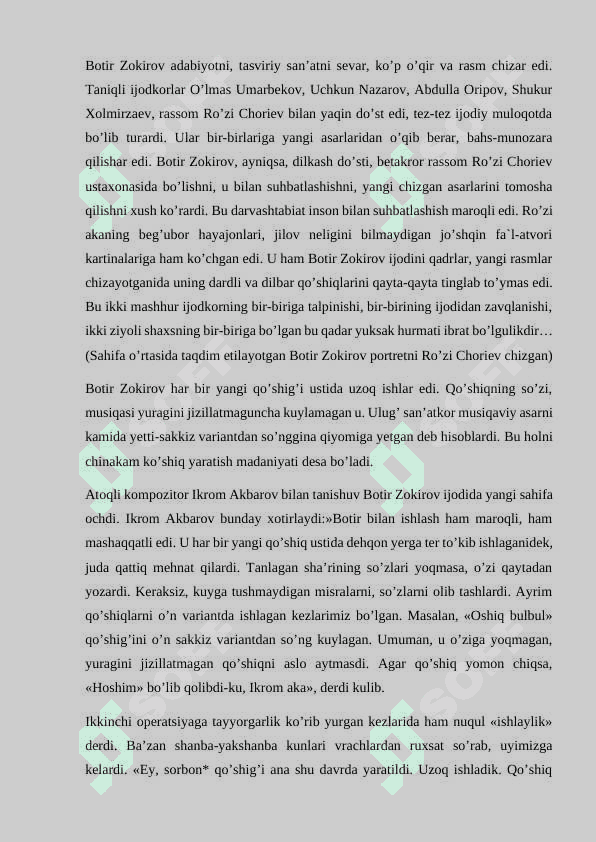 Milliy estradamiz asoschisi Botir Zokirov hayoti va ijodi 4