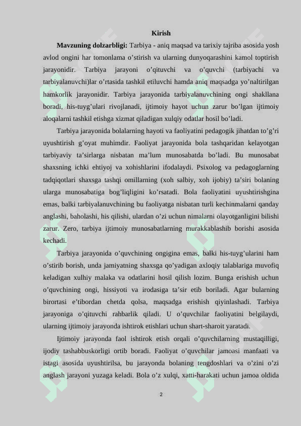TASHKILOTCHI VA SINF RAHBARINING ISH FAOLIYATINI TASHKIL QILISH 2