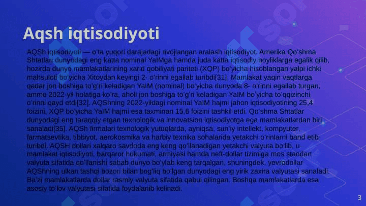 AQSH iqtisodiyoti 3