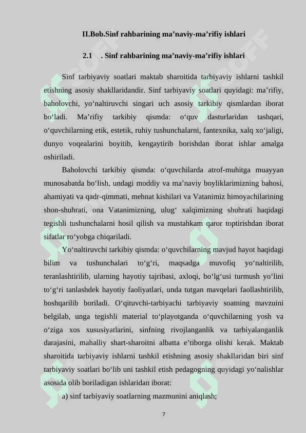 SINF RAHBARINING TARBIYAVIY FAOLIYAT SAMARADORLIGINI OSHIRISH USULLARI VA YO’LLARI 7