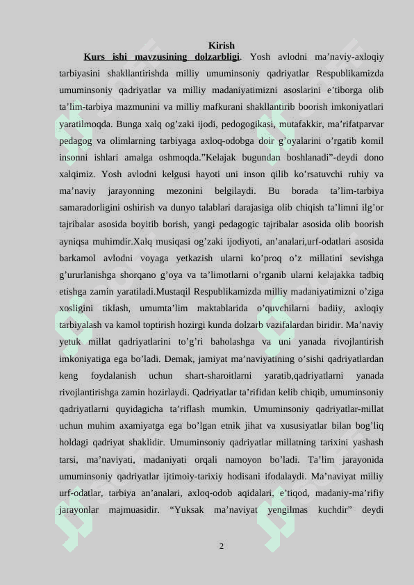 SINFDAN VA MAKTABDAN TASHQARI ISHLARNING O’QUVCHILAR FAOLIYATIDAGI O’RNI 2