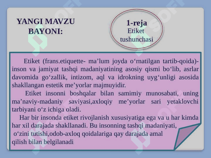 INSON MA’NAVIYATIDA ETIKETNING O‘RNI 5
