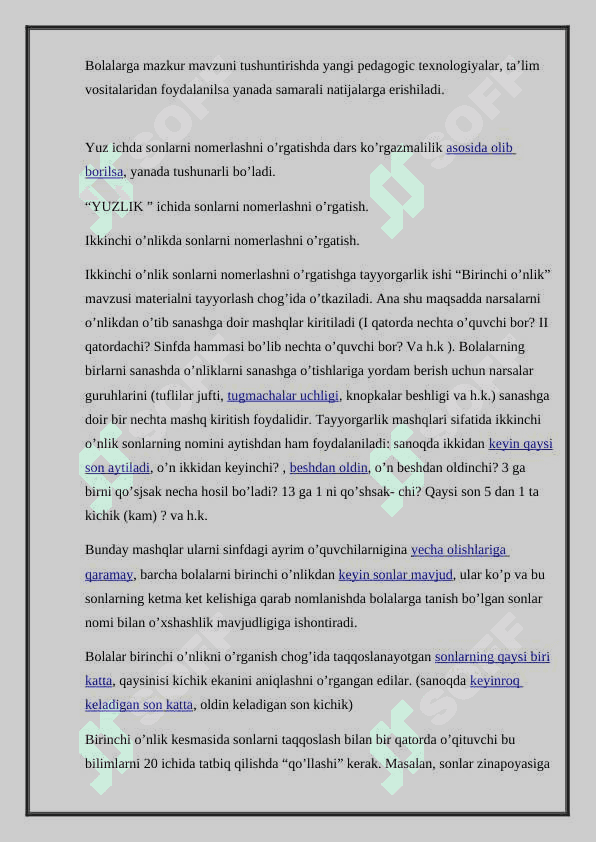 100 ICHIDA SONLARNI XONALARNI XONADAN O’TIB QO’SHISH USULLARI.(TAKRORLASH) 3
