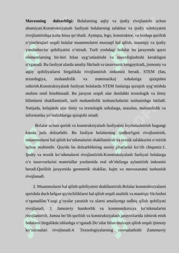 TURLI  YOSHDAGI  BOLALAR  UCHUN  QURILISH  VA  KONSTRUKSIYALASH  FAOLIYATLARINI  LOYIHALASHTIRISH 2