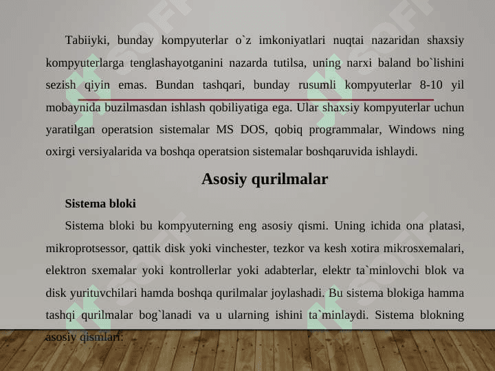Shaxsiy kompyuterning dasturiy ta'minoti 5