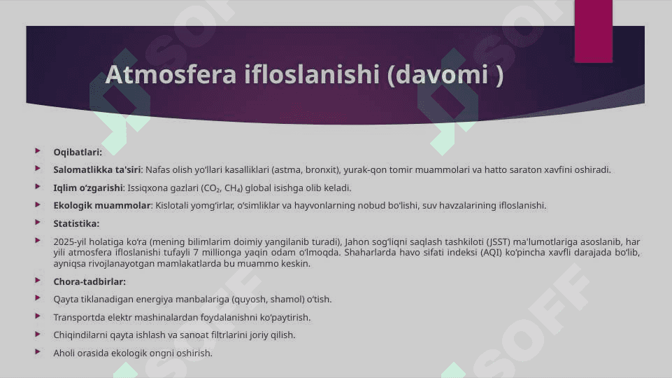 O‘zbekiston respublikasining ekologik muammolari va  ularni bartaraf etish 5