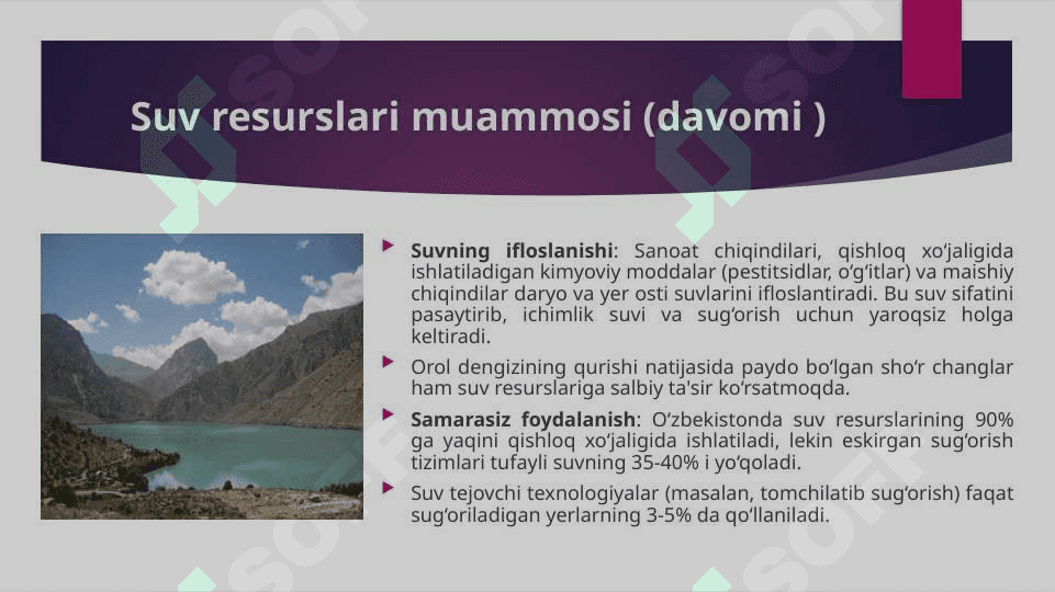 O‘zbekiston respublikasining ekologik muammolari va  ularni bartaraf etish 8