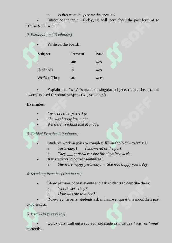 Theme: Tobe past- positive form 3