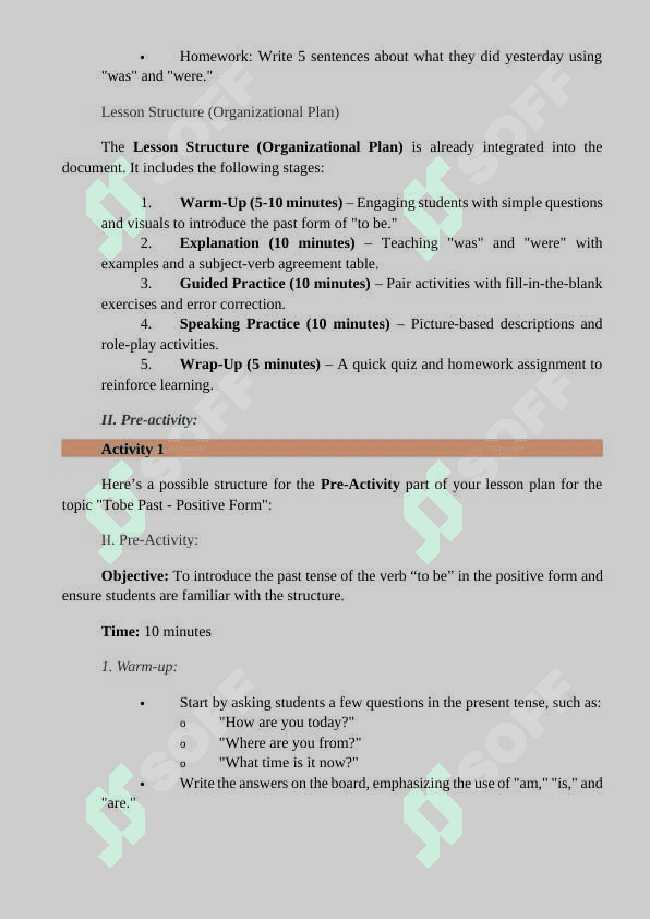 Theme: Tobe past- positive form 4