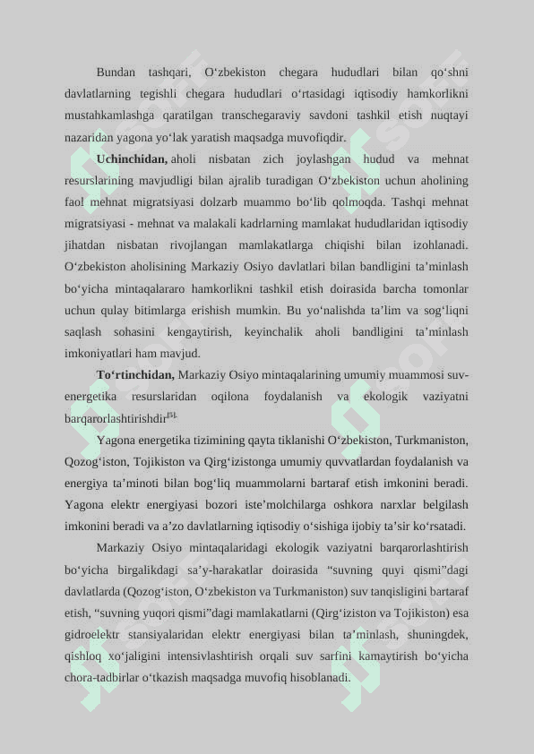 Mehnat bozori statistikasi O‘zbekistonning Markaziy Osiyo mintaqasida tutgan o‘rni va ro‘li 7