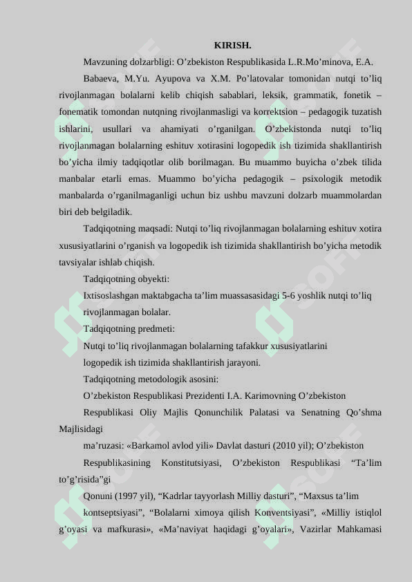Nutqi to`liq rivojlanmagan bolalar tafakkurining o`ziga xos xusussiyatlari 2