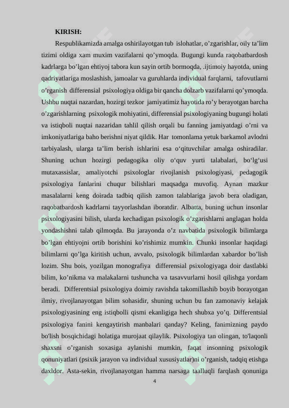 DIFFERENSIAL PSIXOLOGIYA 4