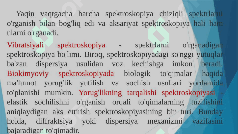 SPEKTROSKOPIYA  HAQIDA TUSHUNCHA 6