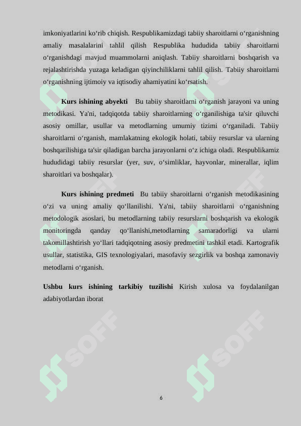 Respublikamizning tabiiy sharoitini o'rganish metodikasi 6