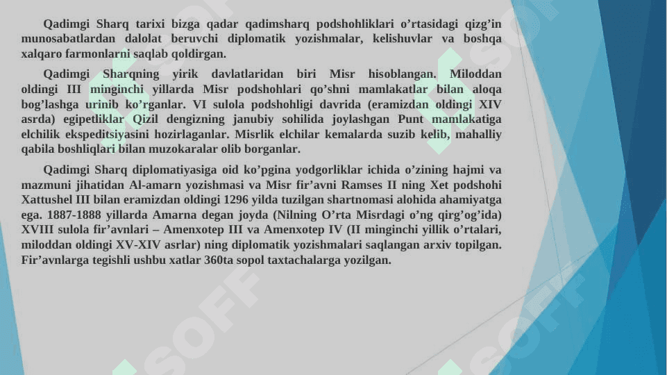 Qadimgi Sharqda xalqaro munosabatlar va diplomatiya 8