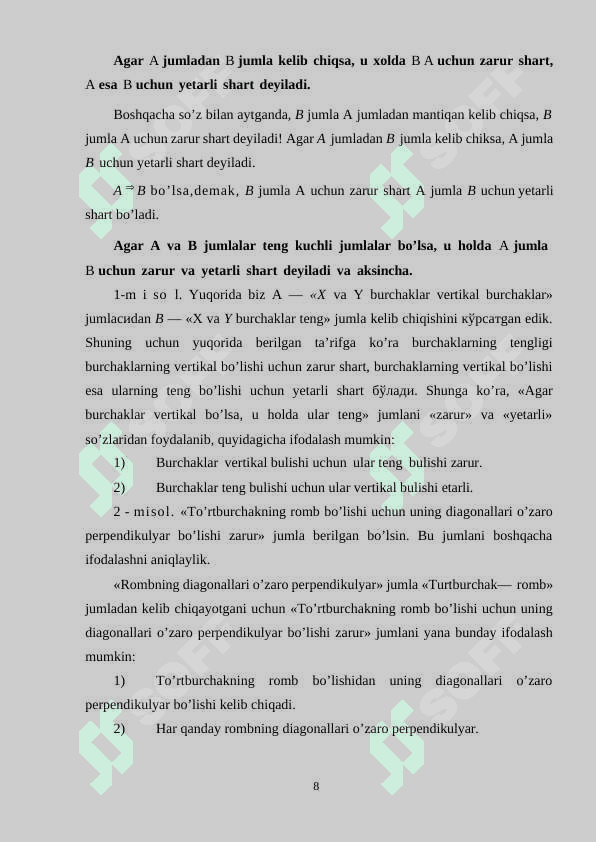 O’quvchilarni isbotlashga o’rgatish 8
