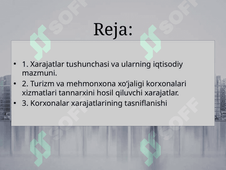 Turizm va mehmonxona xo‘jaligi korxonalari faoliyatining xarajatlari 2