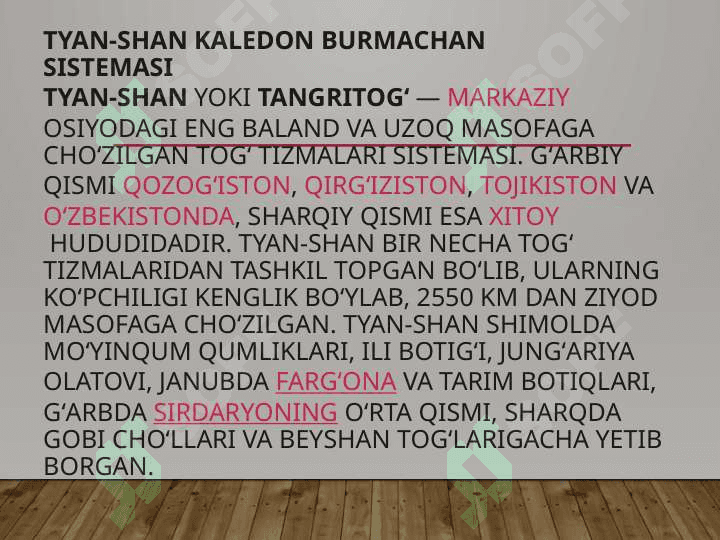 Tyan-Shan kaledon burmachan 2