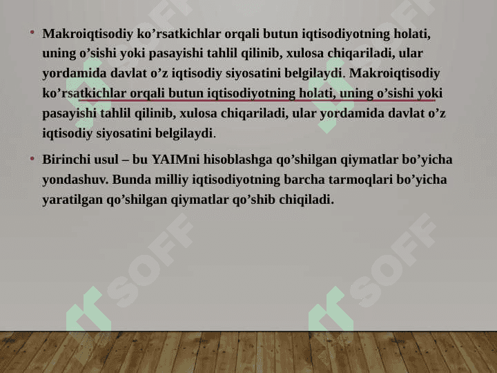 Yalpi ichki mahsulot statistikasi va uning xajmini hisoblash usullari 6