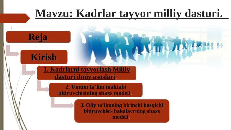 Kadrlar tayyor milliy dasturi