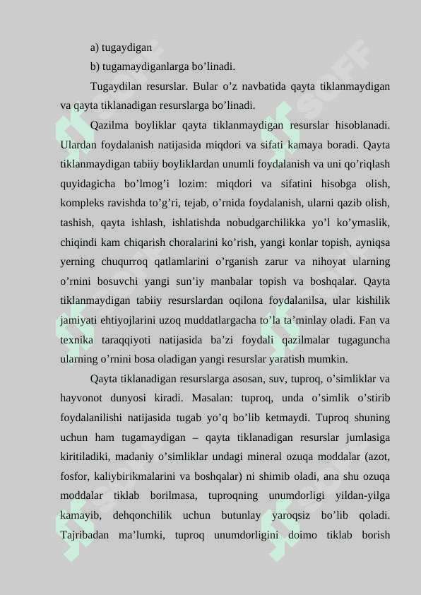 Tabiiy resurslardan oqilona foydalanish muammolari 4