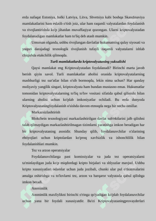Turli mamlakatlarda kriptovalyutalarni qonuniy tartibga solish 8