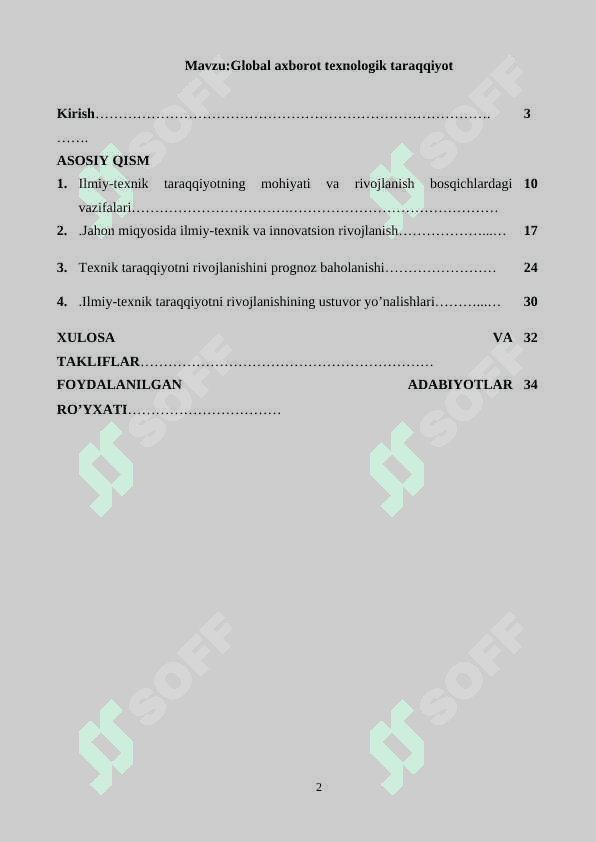 Global axborot texnologik taraqqiyot 2