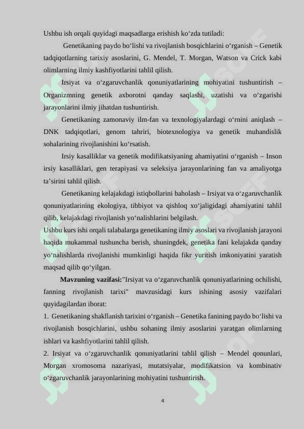 Irsiyat va o'zgaruvchanlik qonuniyatlarining ochilishi,fanning rivojlanish tarixi 4