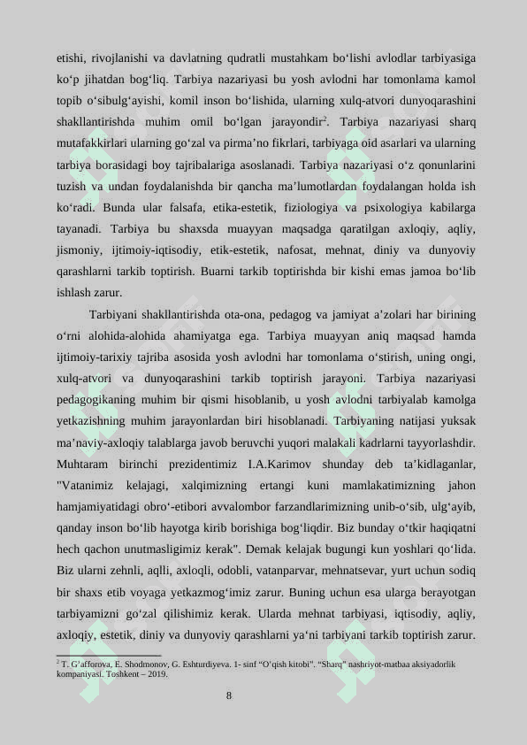 Boshlang‘ich sinf o‘quvchilarida nafosat tarbiyasini berishda pedagogik etika 8