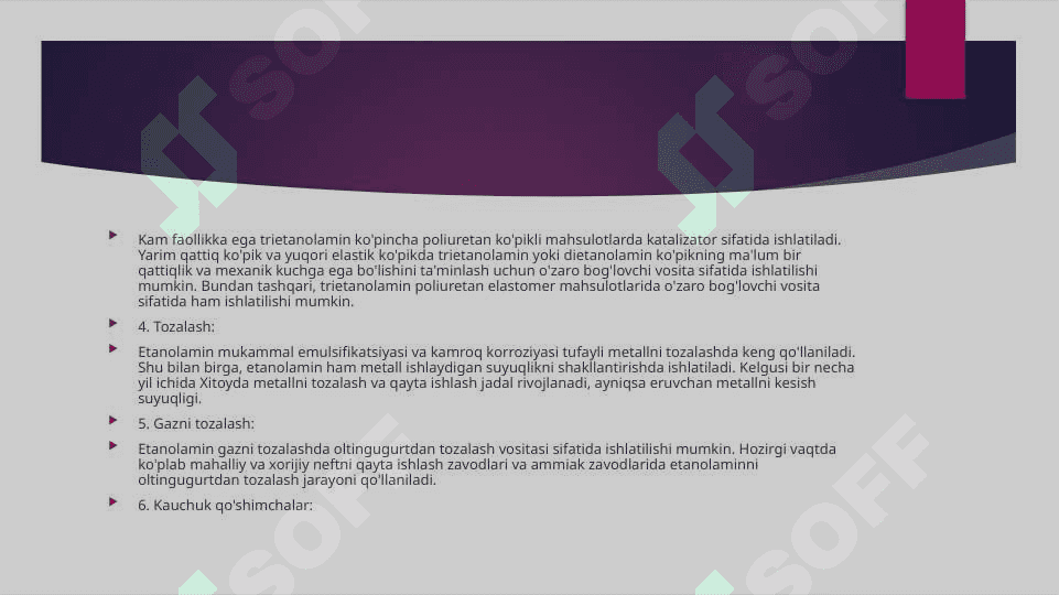 Gazlarni  etanolaminlarning  suvli eritmalari  yordamida tozalash 3