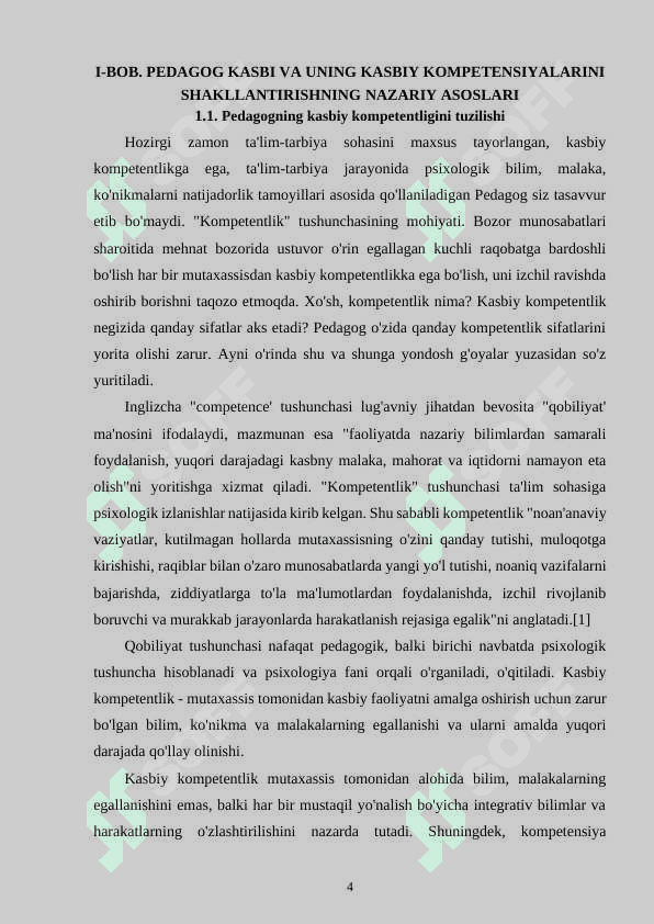 Pedagog kasbi va uning kasbiy kompetensiyalari 4