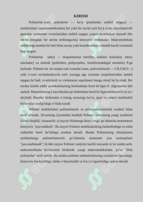 Polimerlarning mexanik mustahkamligi, sudraluvchanligi va uzoq muddatligi 3