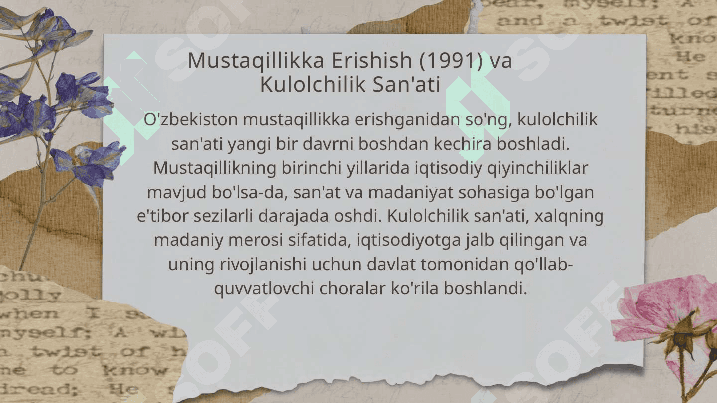 MUSTAQILLIK YILLARIDA KULOLCHILIK SAN'ATI 6