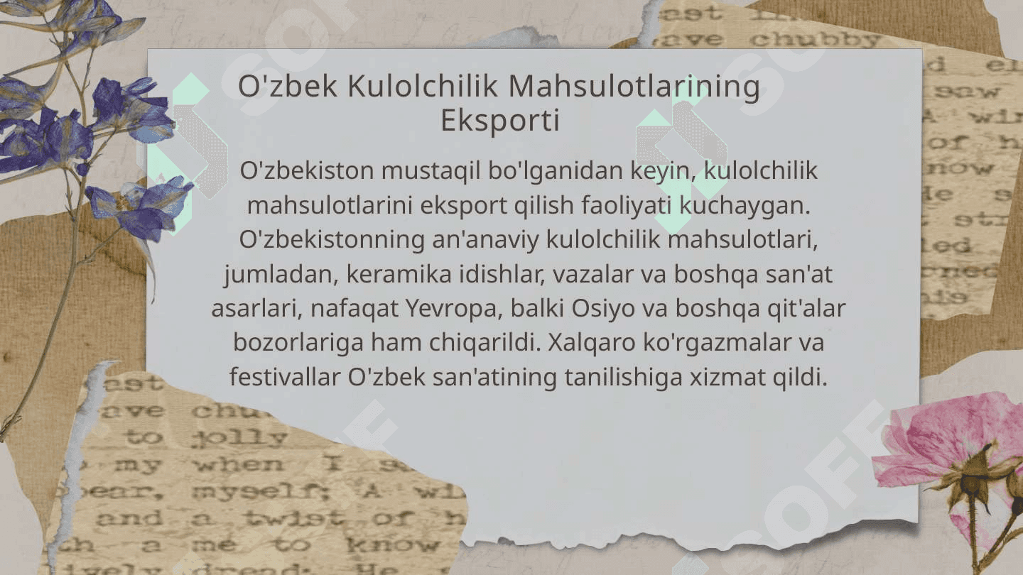 MUSTAQILLIK YILLARIDA KULOLCHILIK SAN'ATI 8