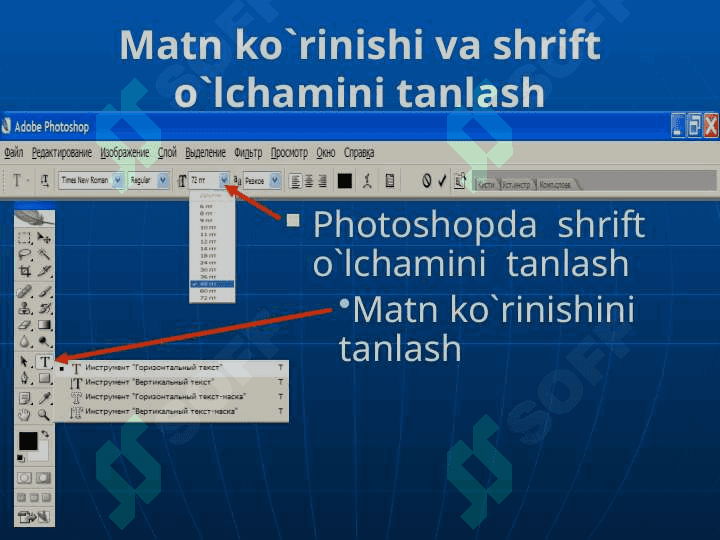 Adobe Photoshop dasturida tasvirlar hosil qilish va ularni taxrirlash. 4