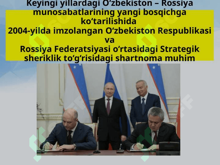 O‘zbekiston Respublikasining Rossiya, Xitoy va AQShbilan o‘zaro munosabatlari 3