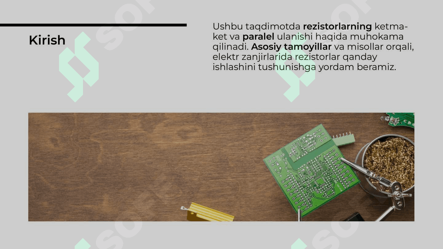 Rezistorlarning ketma-ket va paralel ulanishi 2