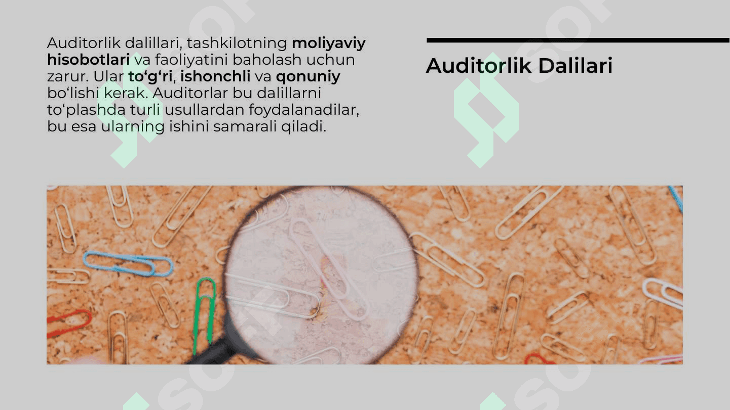 Auditorlik dalilar, ularni yig'ish usullari 3