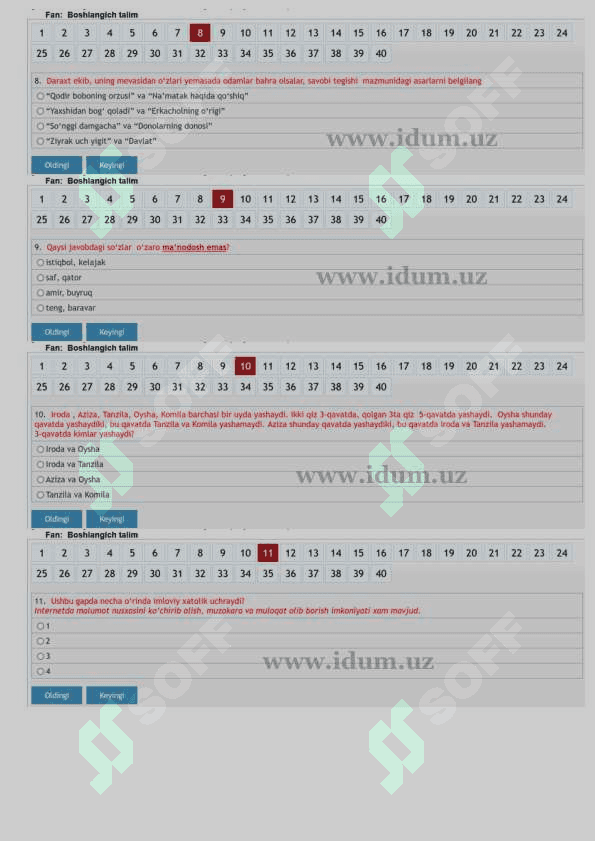 Attestatsiya savollari javoblari bilan 3