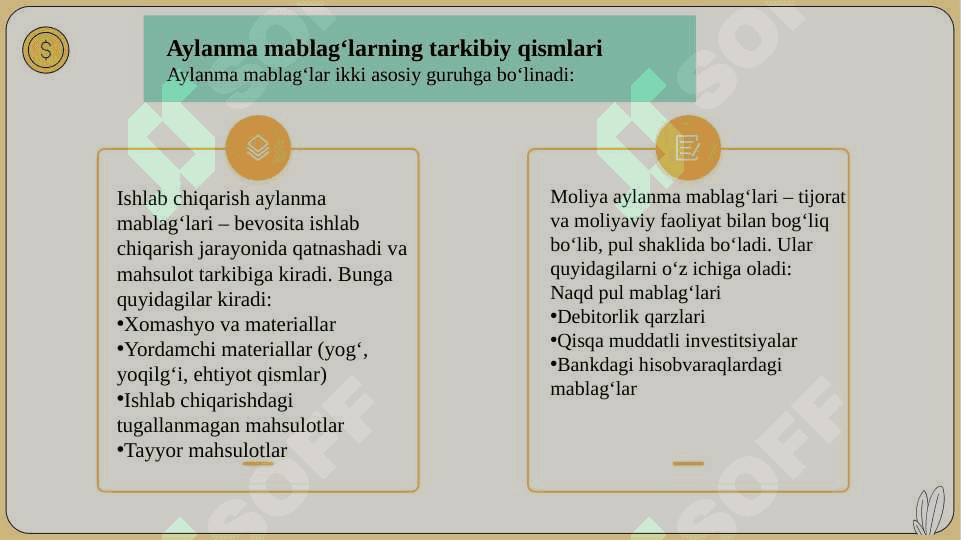 Aylanma mablag‘larga bo‘lgan ehtiyoj 6