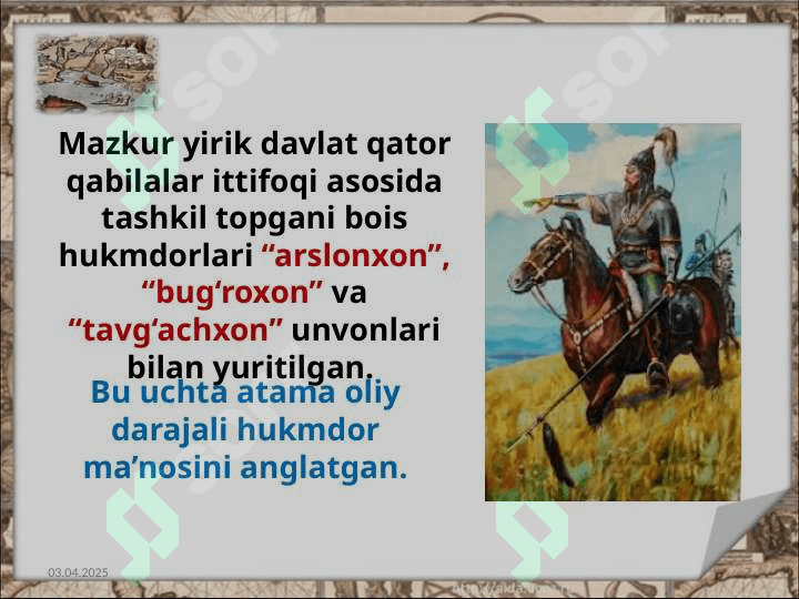 —  QORAXONIYLAR  — 7