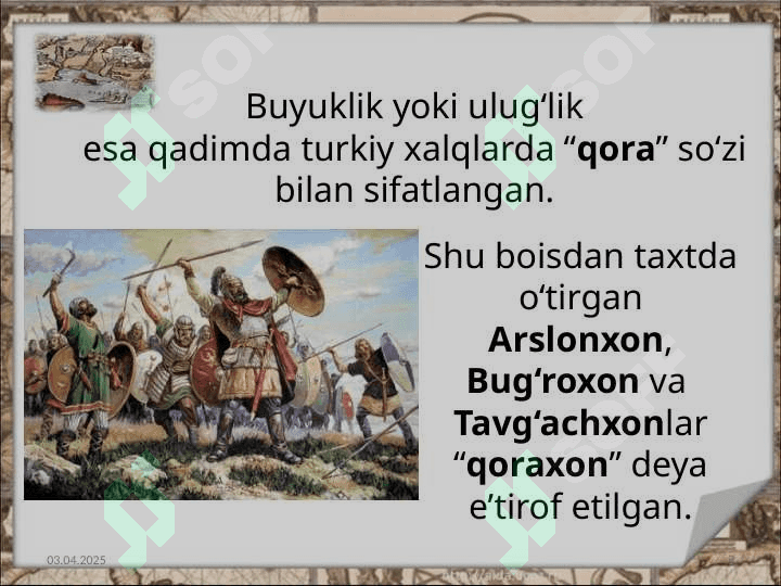 —  QORAXONIYLAR  — 8